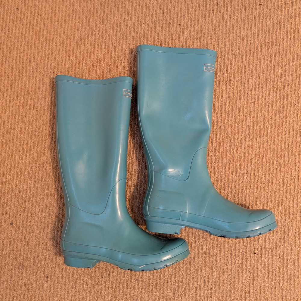 Women's Tall Blue Rain Boots
